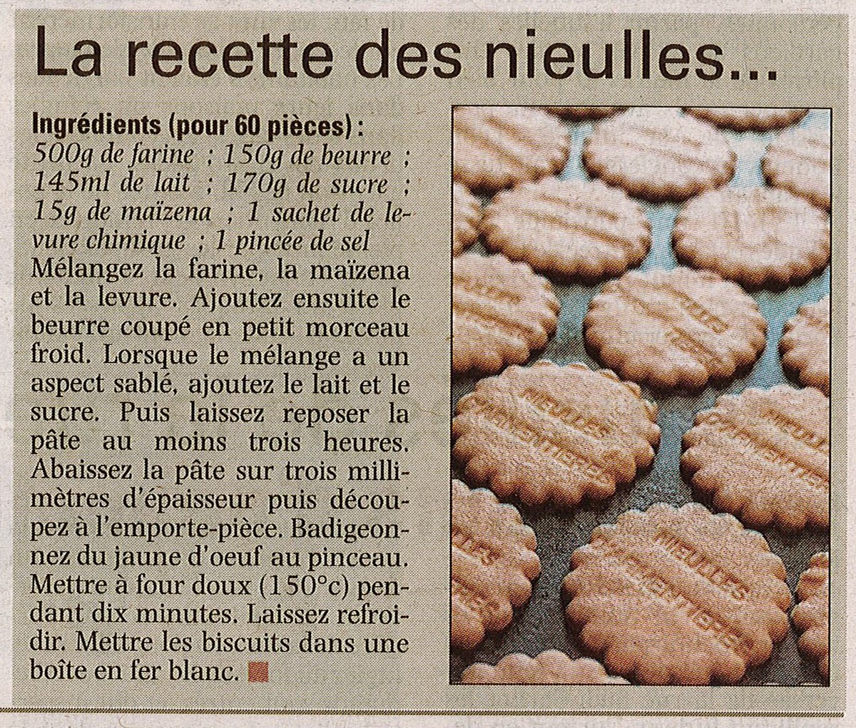 Fête des Nieulles - 2014 - Recette des nieulles