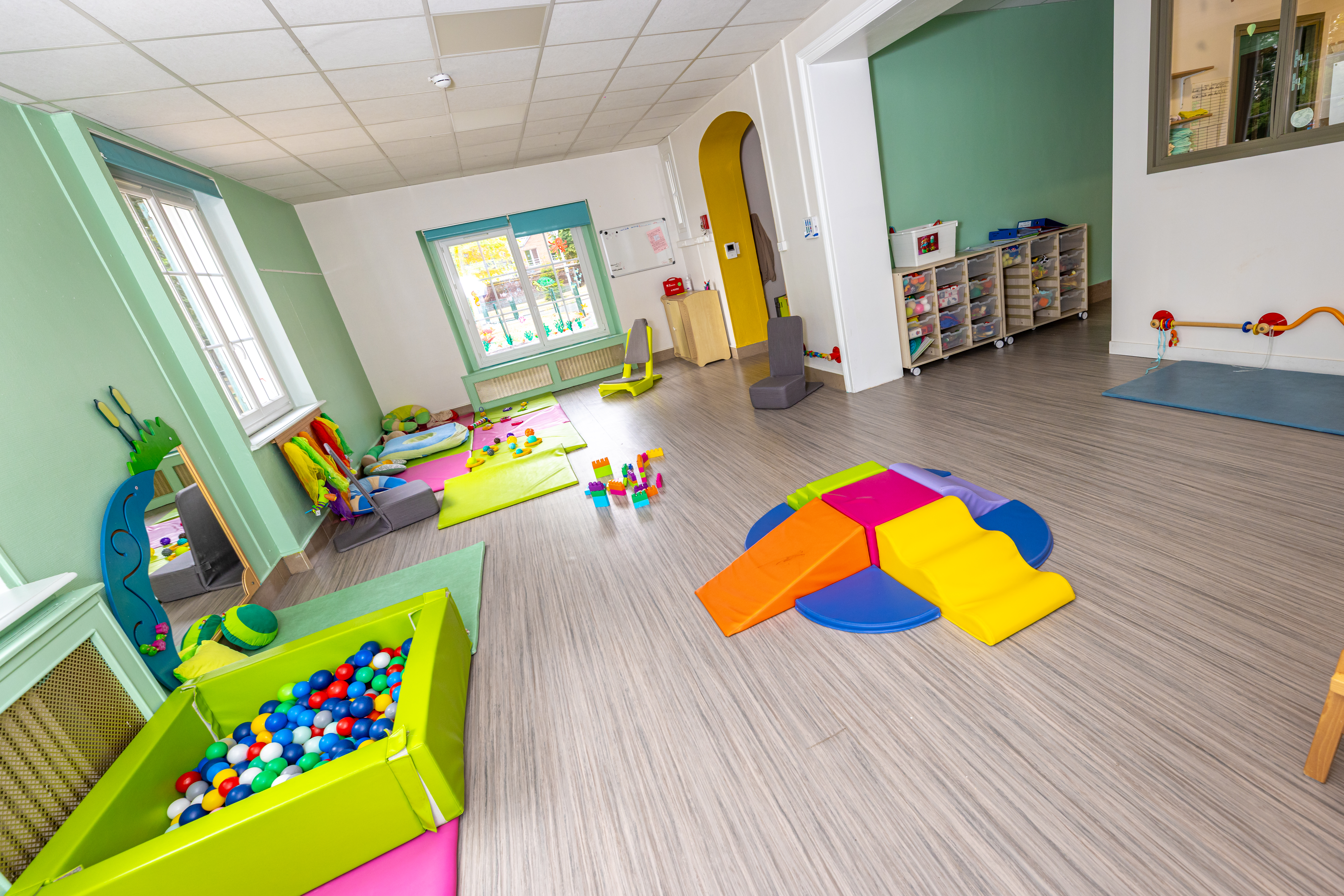 Salle de psychomotricité de la crèche