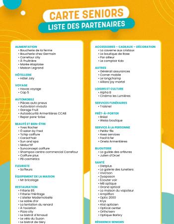Visuel de la liste des partenaires de la carte seniors