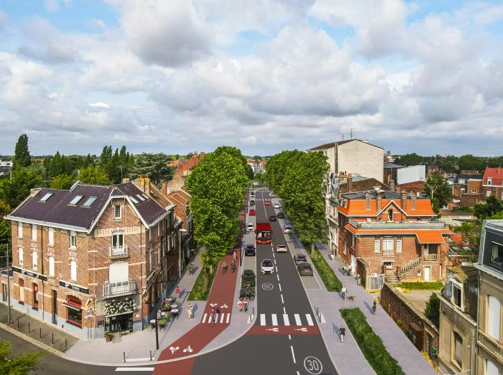 Projection du boulevard Faidherbe après les travaux