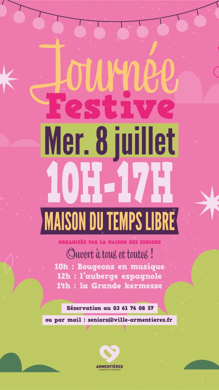 Affiche d'un événement (journée festive) organisée par le service seniors