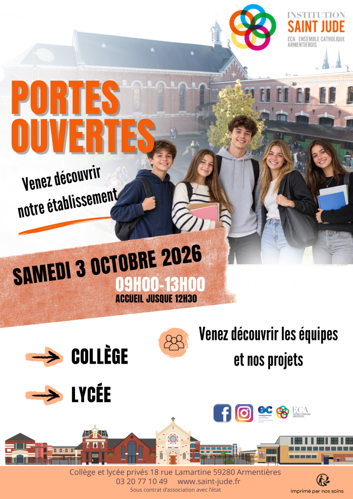 Les portes ouvertes de Saint Jude auront lieu le 3 octobre.